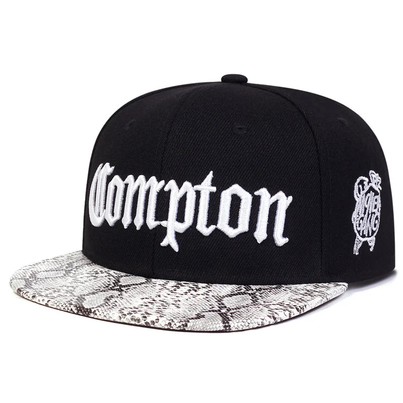 Cappellini unisex Compton con ricamo in stile hip-hop, per primavera e autunno, da esterno, regolabili, sportivi, casual, da baseball, con protezione solare