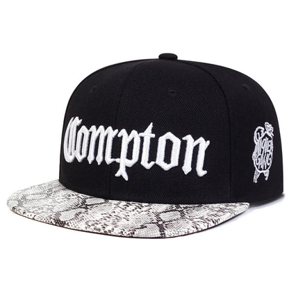 Cappellini unisex Compton con ricamo in stile hip-hop, per primavera e autunno, da esterno, regolabili, sportivi, casual, da baseball, con protezione solare