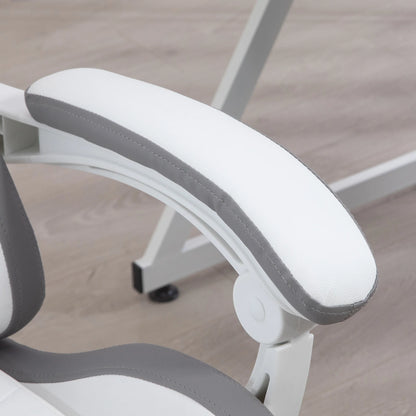 Ergonomic Gaming Chair with Footrest, 135° Reclining Backrest, Lumbar Support, Adjustable Height, Comfortable Racing Style Gaming Chair