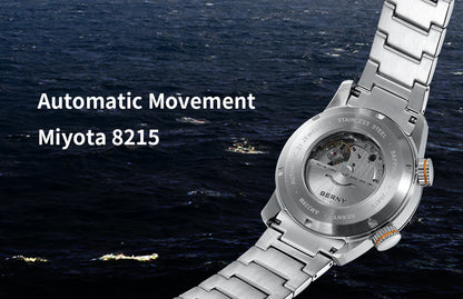 BERNY Automatic Dive Watch for Men Super Luminous 20ATM Diver Wristwatch Original Top Sapphire Swim Sport Mechanical Male Watch