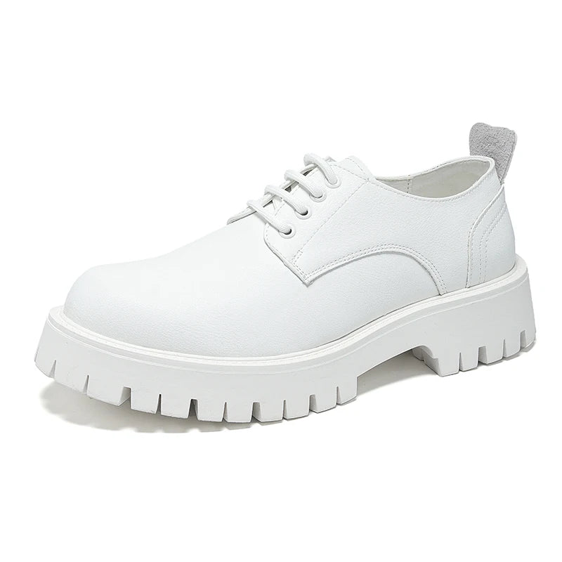 White Lace-up Oxford Shoe Men Fashion Men's Leather Sneakers Breathable Casual Loafers Shoes Mens Designer Men Comfortable Shoes