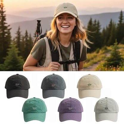 Fashion Plaid Thin Sun Cap Quick-drying Letter Embroidery Sports Running Cap Adjustable Breathable Summer Cap Men Women