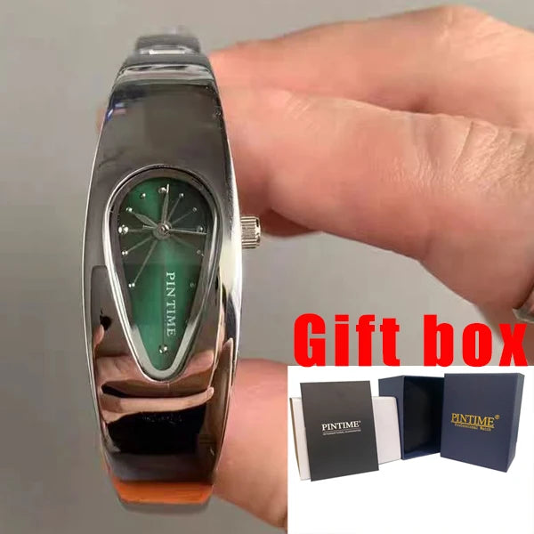 y2k watch shaped teardrop bracelet watch female couple light luxury senior sense of antique wind Gift Ladies' Quartz Wristwatch