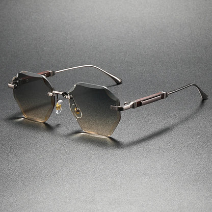 Trendy and Stylish Geometric UV-Protective Sunglasses - Fashionable Luxury Polygonal Gradient Sunglasses