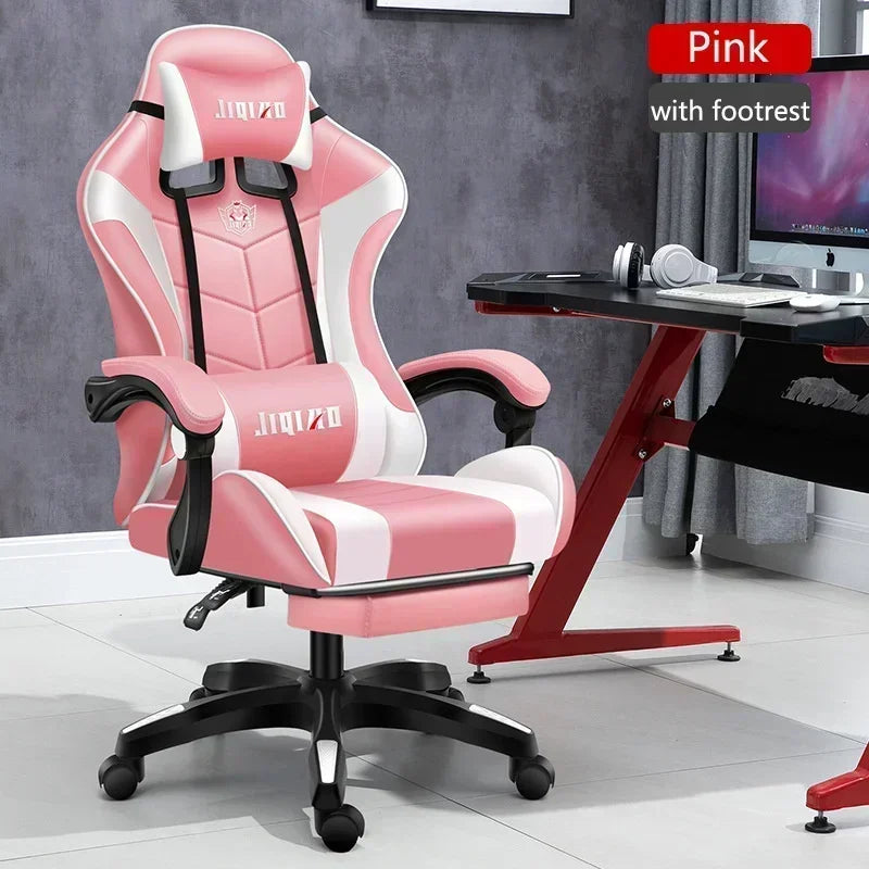 Ergonomic Gaming Chair with Massage Function, RGB Light Swivel Recliner Office Chair, Adjustable High Quality Computer Gamer Chair