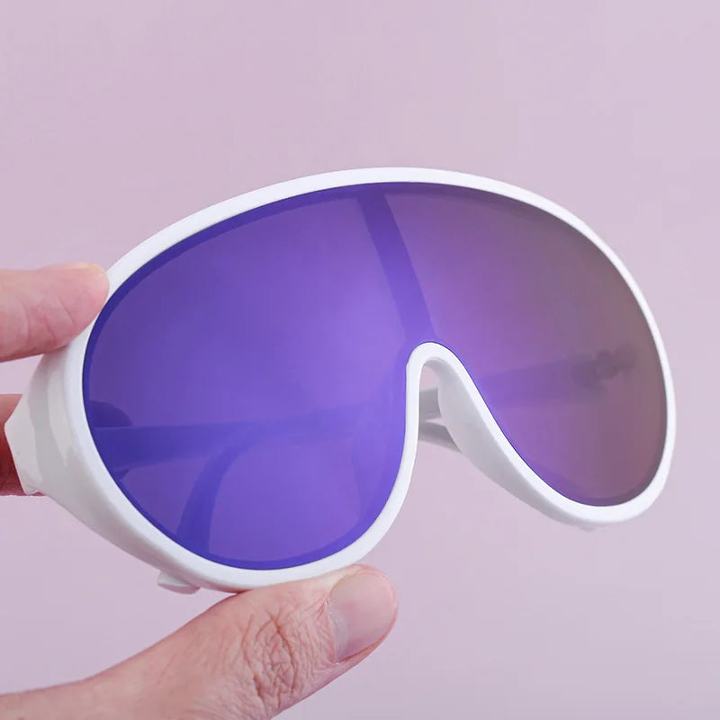 Trendy Oversized One Piece Sunglasses Women Men 2026 Luxury Brand Designer Sun Glasses Fashion Shield Shades Big Frame Eyewear