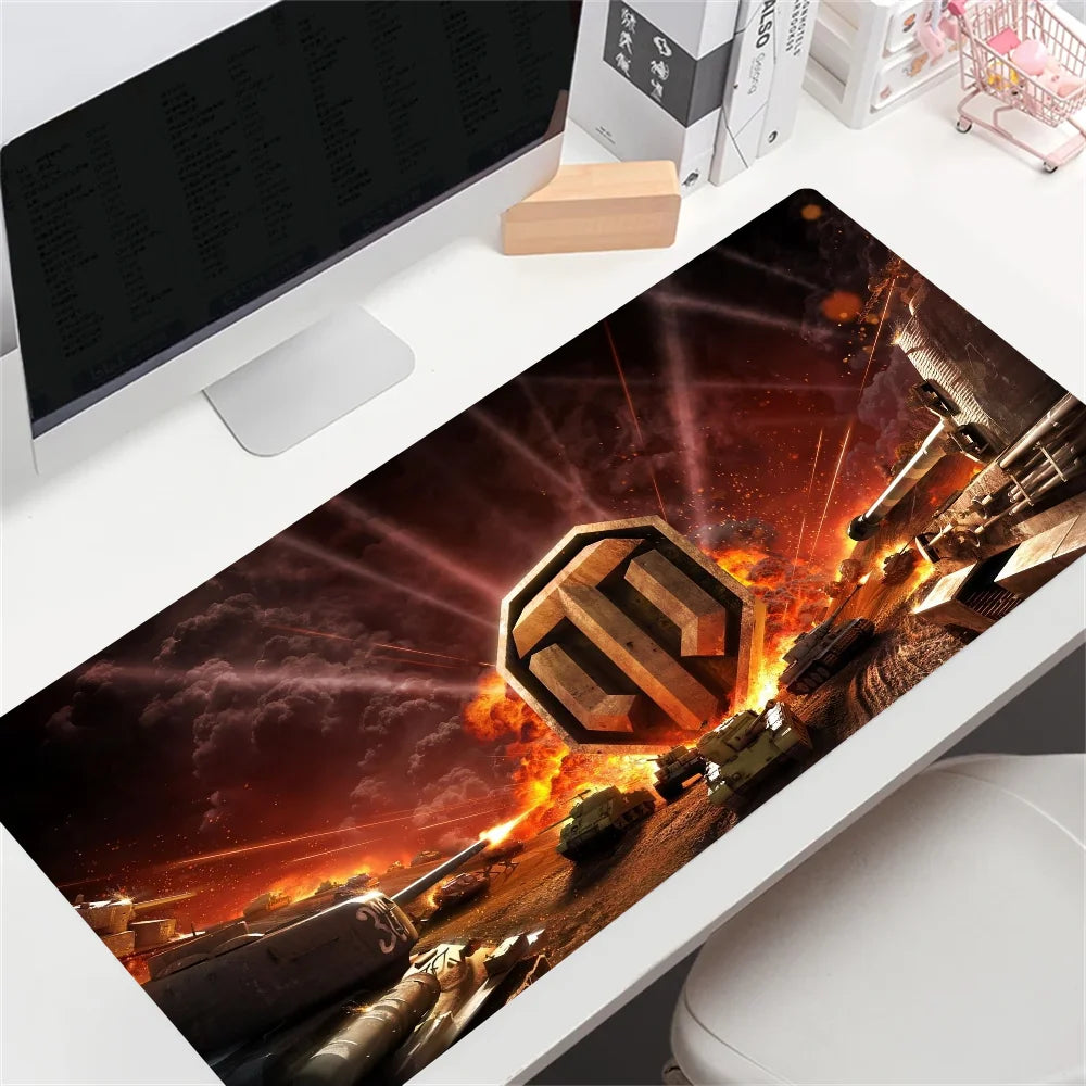 HD Custom World of Tanks stor gaming-musemåtte, stor størrelse, anime-musemåtte, personliggjort til CS:GO, Zelda, World of Warcraft, skrivebordsunderlag