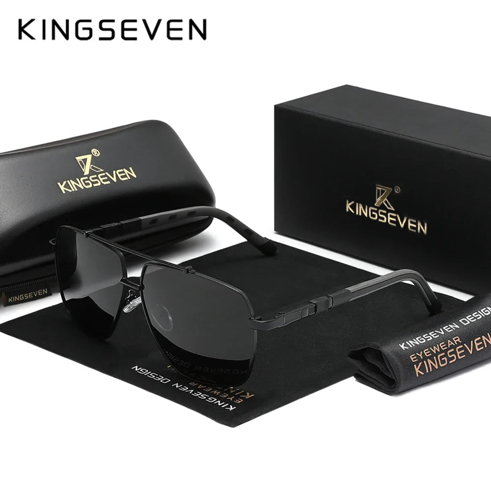 KINGSEVEN New Luxury Sunglasses Men UV400 Square Large Frame Polarized Glasses Male Women Outdoor Causal Fashion Driving Eyewear