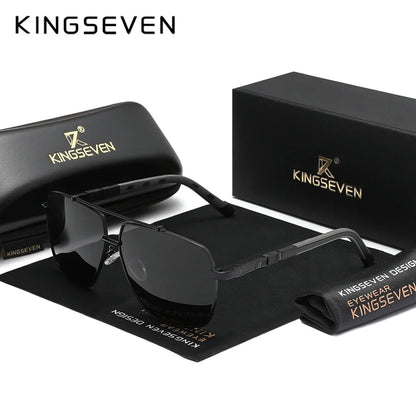KINGSEVEN New Luxury Sunglasses Men UV400 Square Large Frame Polarized Glasses Male Women Outdoor Causal Fashion Driving Eyewear