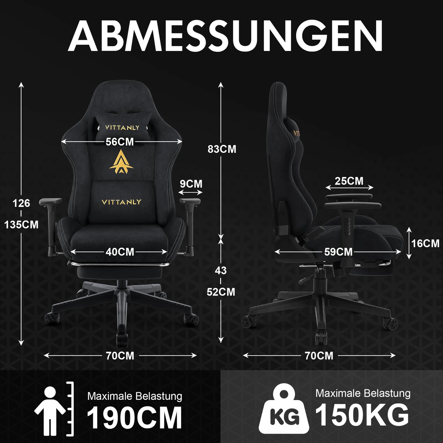 HAPIHAPPY Fashion Gaming Chair Genuine Leather Computer Office Chair with Footrest, Pocket Spring Cushion, Linkage Armrests, Ergonomic Game Chair