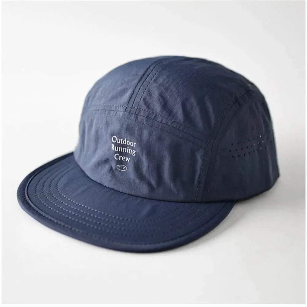 Fashion Plaid Thin Sun Cap Quick-drying Letter Embroidery Sports Running Cap Adjustable Breathable Summer Cap Men Women