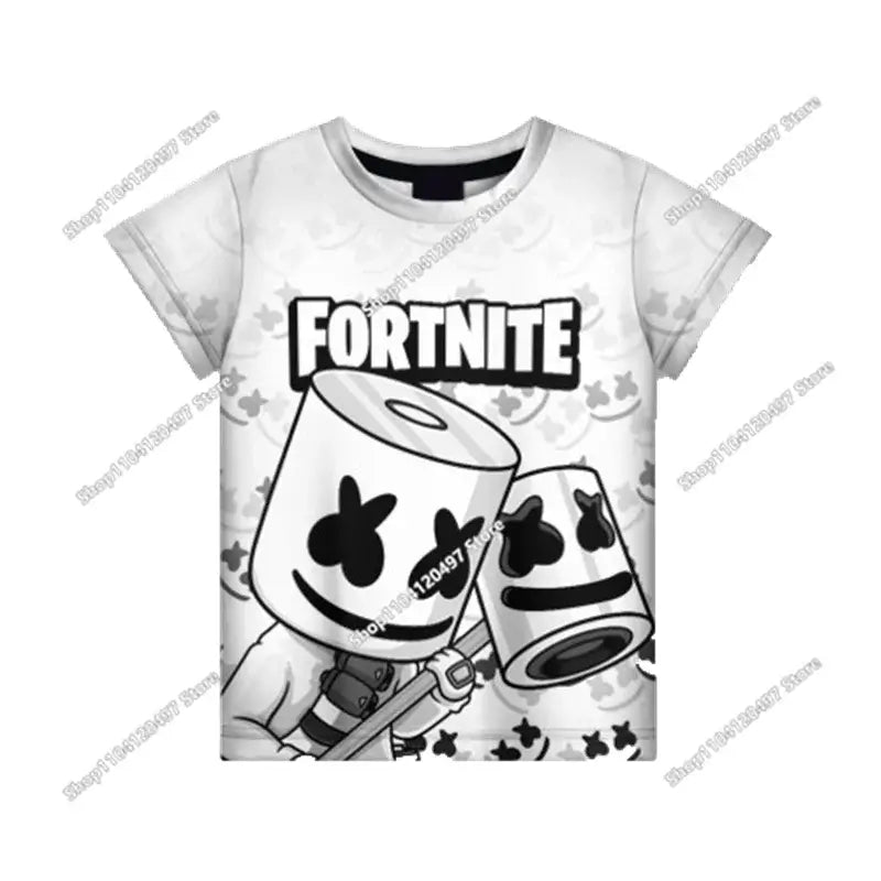 Cartoon Fortnite T Shirt 3D Printed Boys Girls Streetwear Kids Clothes Funny Tshirt O-Neck Summer Tops Birthday Gifts