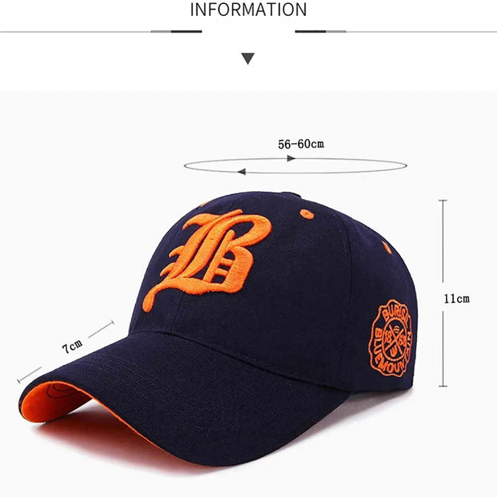 Men Women's Baseball Cap Summer Cotton Hat Embroidery Snapback Hip-Hop Cap Adult Sport Sun Hat Casual Gorra Hombre Visor Dad Hat