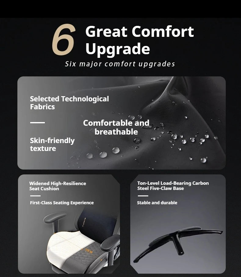 Office Ergonomic Gaming Chair Computer Desk Chair with Armrests, Comfortable Ergonomic Gaming Chair for Home Office, Bedroom & Gaming Room, Technology Fabric Executive Chair