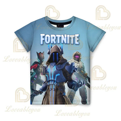 New Fortnite Summer T Shirt Boys Cartoon Cute Tee Short Sleeve Shirt Men Women Children Tshirts Teenager Tee Streetwear Tops
