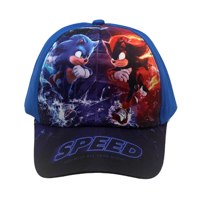 Najnowsza regulowana czapka baseballowa dla dzieci Sonic Print 48–54 cm z motywem anime Tails i Knuckles, czapka przeciwsłoneczna z motywem cienia, niebieski jeż, czapka dla niemowląt na świeżym powietrzu, prezent