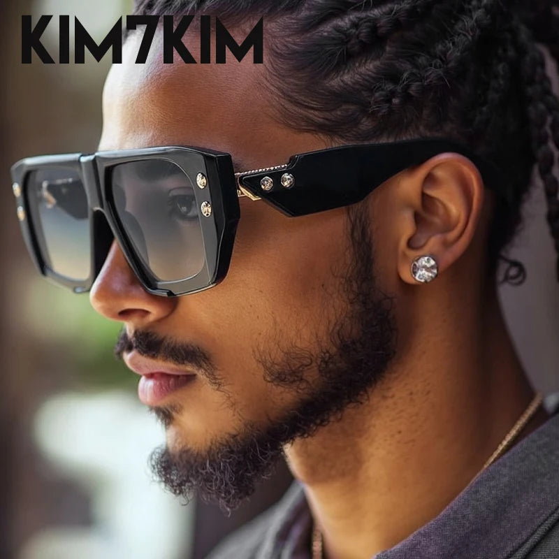 Steampunk Square Polarized Sunglasses Men Big 2026 Luxury Brand Punk UV400 Driving Sun Glasses Fashion Eyewear For Male Shades