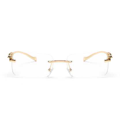Ruiao rimless sunglasses UV400 fashion square metal glasses for men women designer man's brand sun glasses shades for outdoor