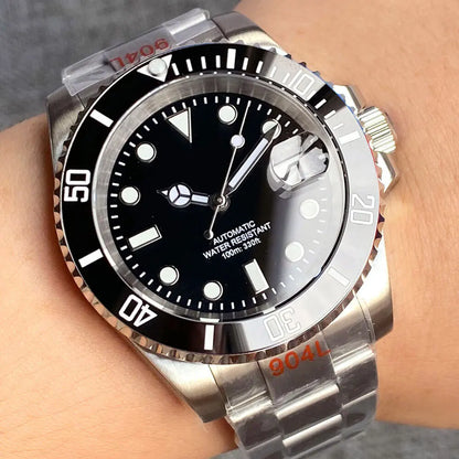 Reloj automático para hombre Miyota8215 resistente al agua 200m, reloj de buceo 40mm, movimiento mecánico, luminoso, correa Jubilee y hebilla Glide Lock