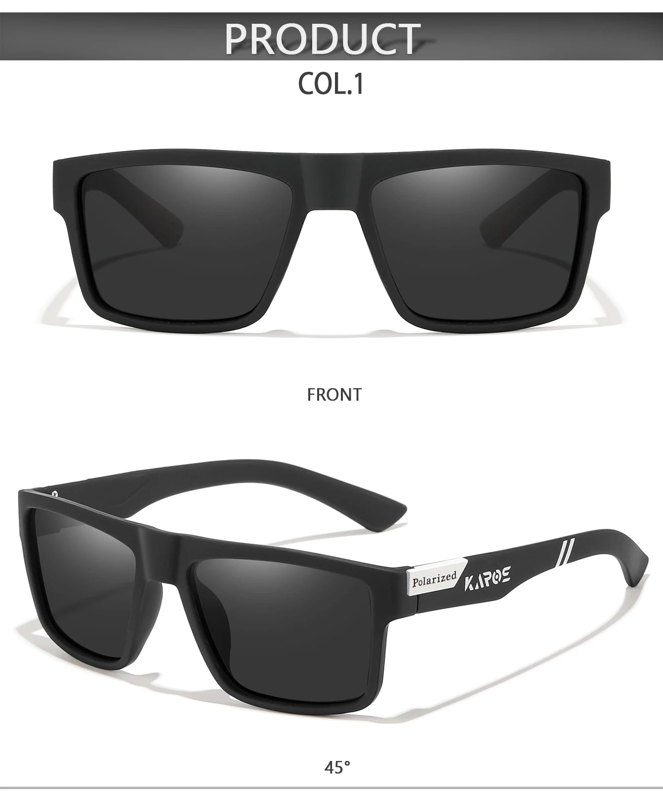 KAROS Fashion Polarized Sunglasses Men Women Luxury Driving Fishing Travel Vintage Square Sun Glasses For Man UV400 Eyewear