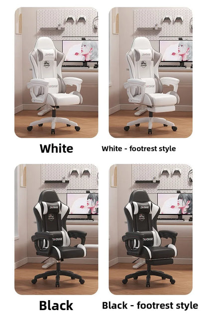Household Comfortable Gaming Chair Office Ergonomics Mute Roller Computer Chair Bedroom Study Rotate Lift Backrest Chair