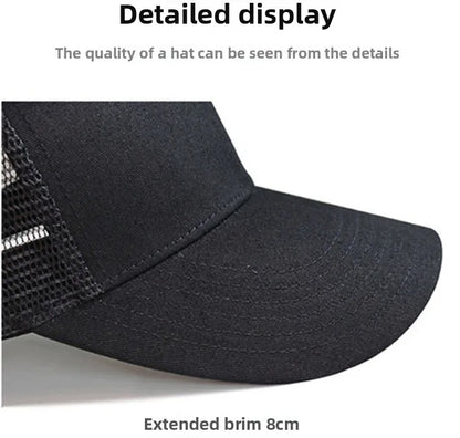 Șapcă de baseball cu plasă, mărime mare (65-70 cm), pentru circumferința capului mare – șepci de vară pentru bărbați, respirabile, de protecție solară