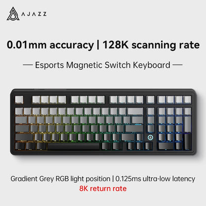 AJAZZ AK980 MAX Wired Magnetic Switch Keyboard 0.01mm 8K Mechanical Keyboards Hot Swap ARGB E-sports Games Customized Keyboard