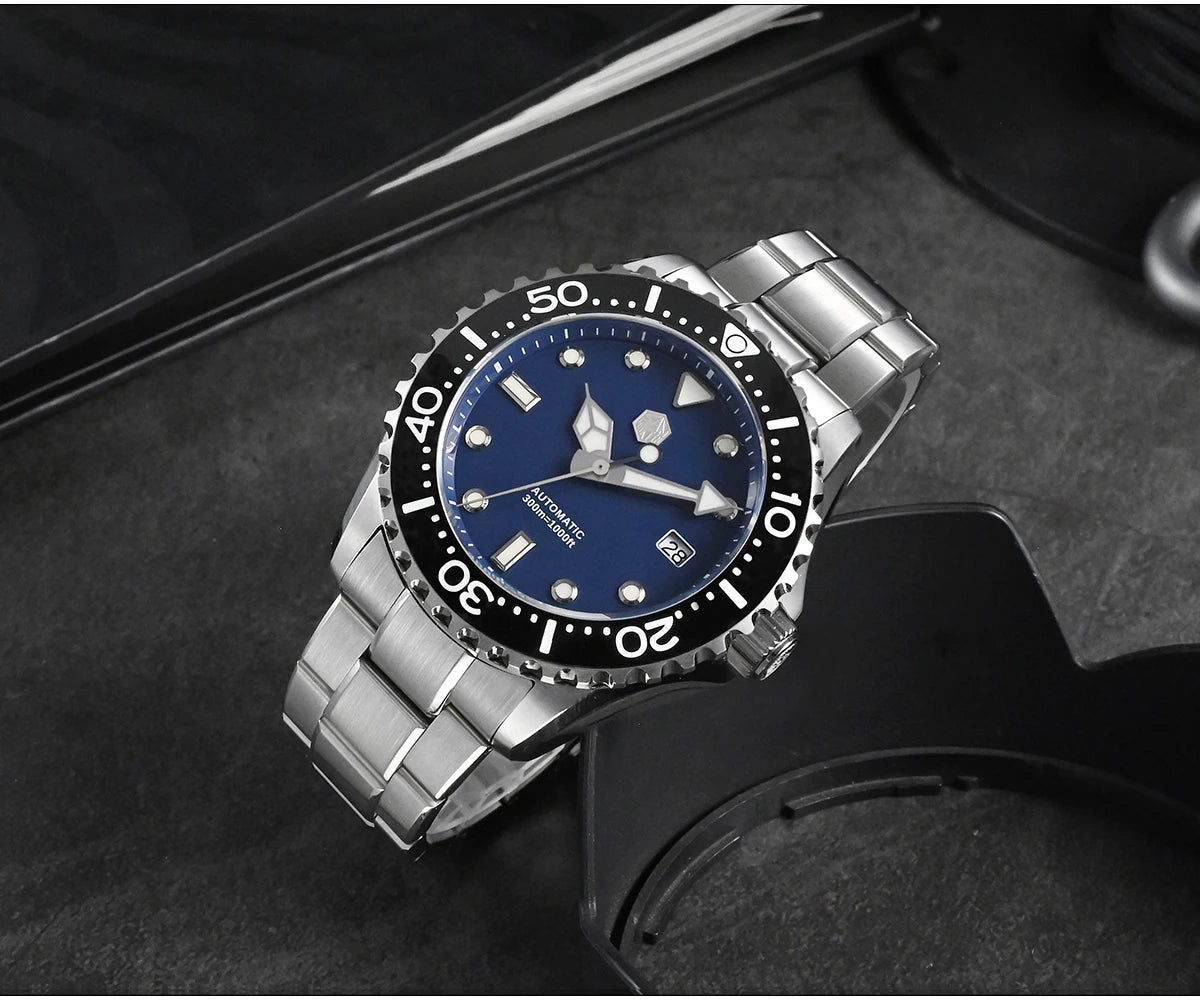 San Martin New 40-44mm Luxury Men's Diver Watch Classic High Quality NH35 YN55 Automatic Mechanical Sapphire BGW-X1 20Bar SN0009
