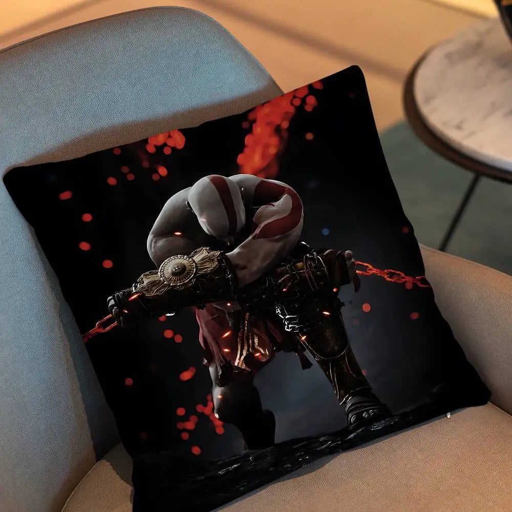 Furious Kratos game God of War  Pillow Case Pillow Case Living Room Sofa Cushion Cover Suitable For Home Bedroom Room Decoration