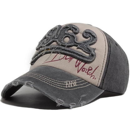 Fashion Vintage Washed Cotton Baseball Cap Men Digit 1962 Embroidery Snapback Spring Autumn Women Hat Visor Hip Hop Caps