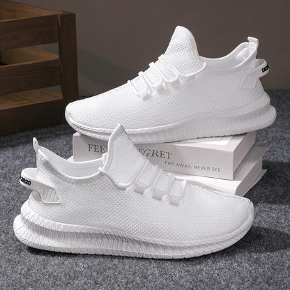 Adidași casual antiderapanti pentru bărbați, respirabili, pentru jogging, antrenament, drumeții, sport și alergare în aer liber, din tricot țesut, cu șireturi