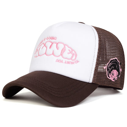 Unisex EVERYONE IS GOING Bogstavbroderi Baseball-netkasketter Forår/sommer Udendørs Justerbare fritidskasketter Dad Hat Solbeskyttelseskasket