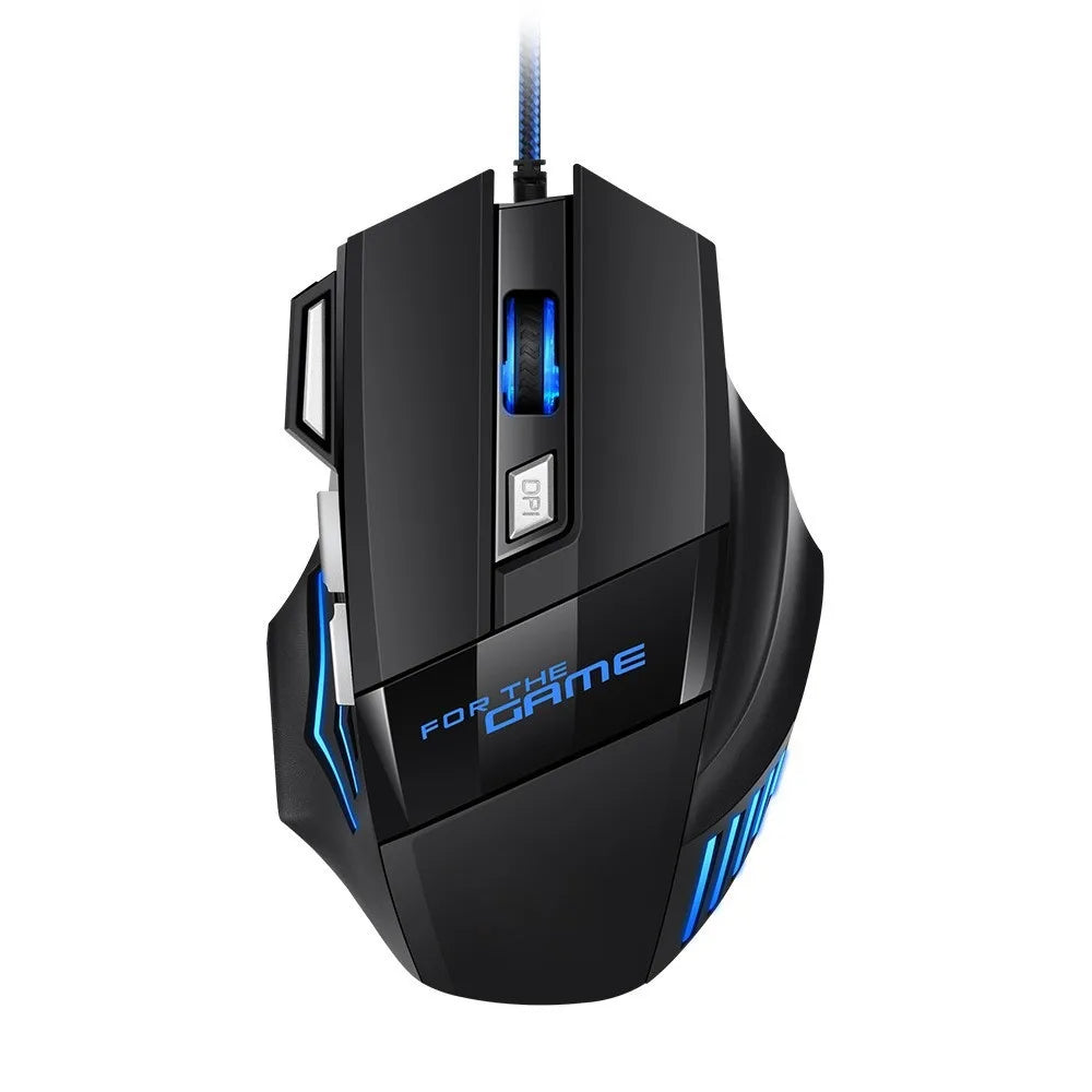 1 mouse da gaming USB Hyperspeed nuovo per PC, retroilluminato RGB, ergonomico, mouse da gaming 7D per eSport, cablato, per laptop e PC gamer