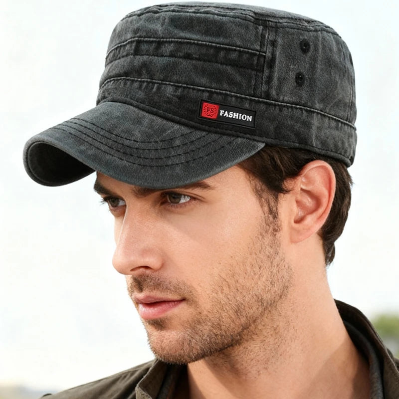 1pc Spring and Autumn Flat Top for Men and Women Soft Top Baseball Caps with FS Label, Outdoor Fishing Sunshade,Daily Use