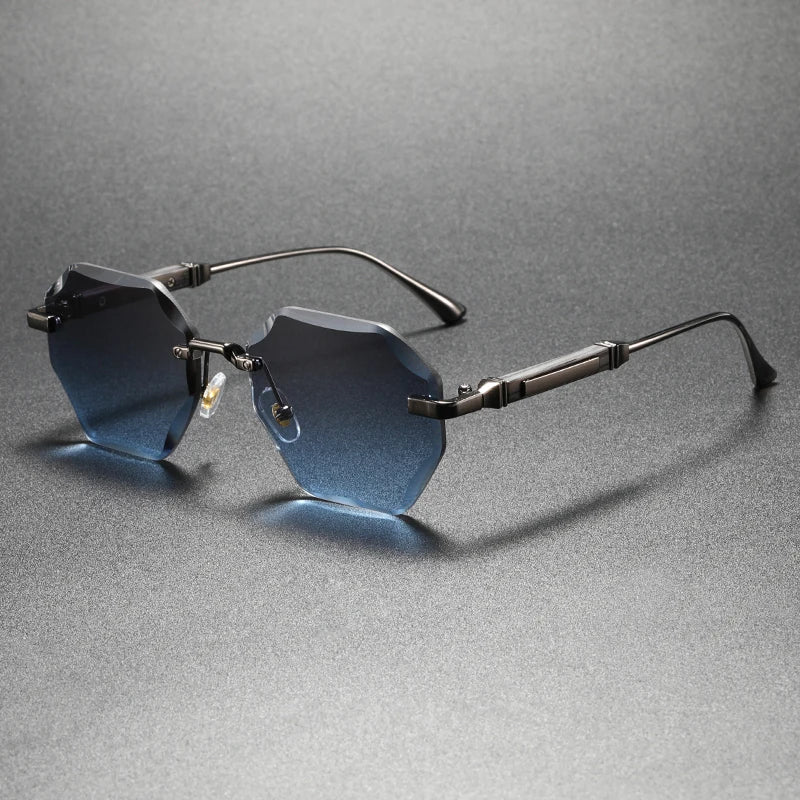 Trendy and Stylish Geometric UV-Protective Sunglasses - Fashionable Luxury Polygonal Gradient Sunglasses