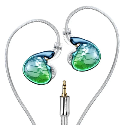 Écouteurs intra-auriculaires TRN MERMAID HiFi, 1DD 1BA, 2 haut-parleurs planaires hybrides, pour la musique, les audiophiles, les jeux, l'écoute musicale, son professionnel
