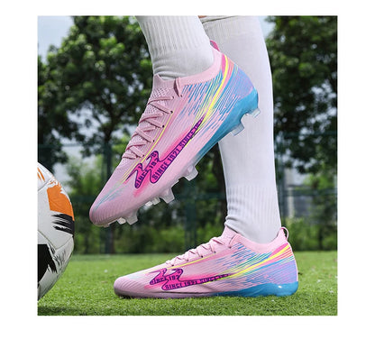 Chaussures de football pour adolescents, adultes, hommes et femmes, crampons universels TF FG tout terrain, chaussures de football avec clous de sol