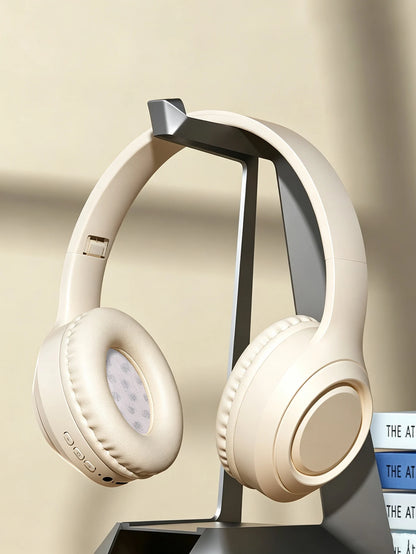 Casque Bluetooth sans fil supra-auriculaire, autonomie longue durée, design pliable pour un rangement facile, faible latence pour le jeu