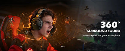 NUBWO G06 Dual Wireless Gaming Headphones 2.4GHz Bluetooth 5.3 Headsets Gamer with Microphone for PS5, PS4, PC, Mobile, Switch