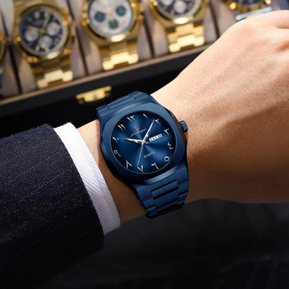 Reloj POEDAGAR de lujo para hombre, de cuarzo, resistente al agua, de acero inoxidable, reloj masculino con fecha y día de la semana, relojes de negocios para hombre, Reloj Hombre