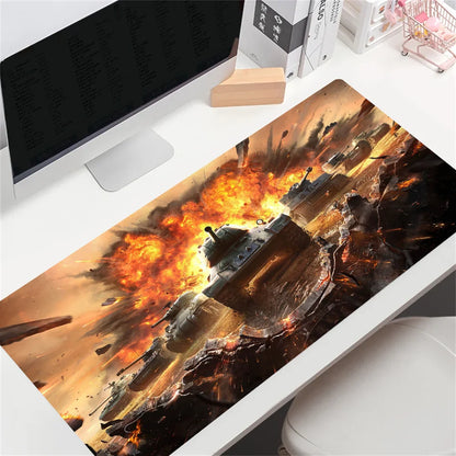 HD Custom World of Tanks stor gaming-musemåtte, stor størrelse, anime-musemåtte, personliggjort til CS:GO, Zelda, World of Warcraft, skrivebordsunderlag