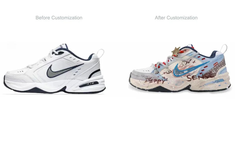 Custom Sneakers Nike Air Monarch 4 Drippy Officer Bunny American Retro Exquisite Hand-Painted Low-Top Unisex Running Shoes