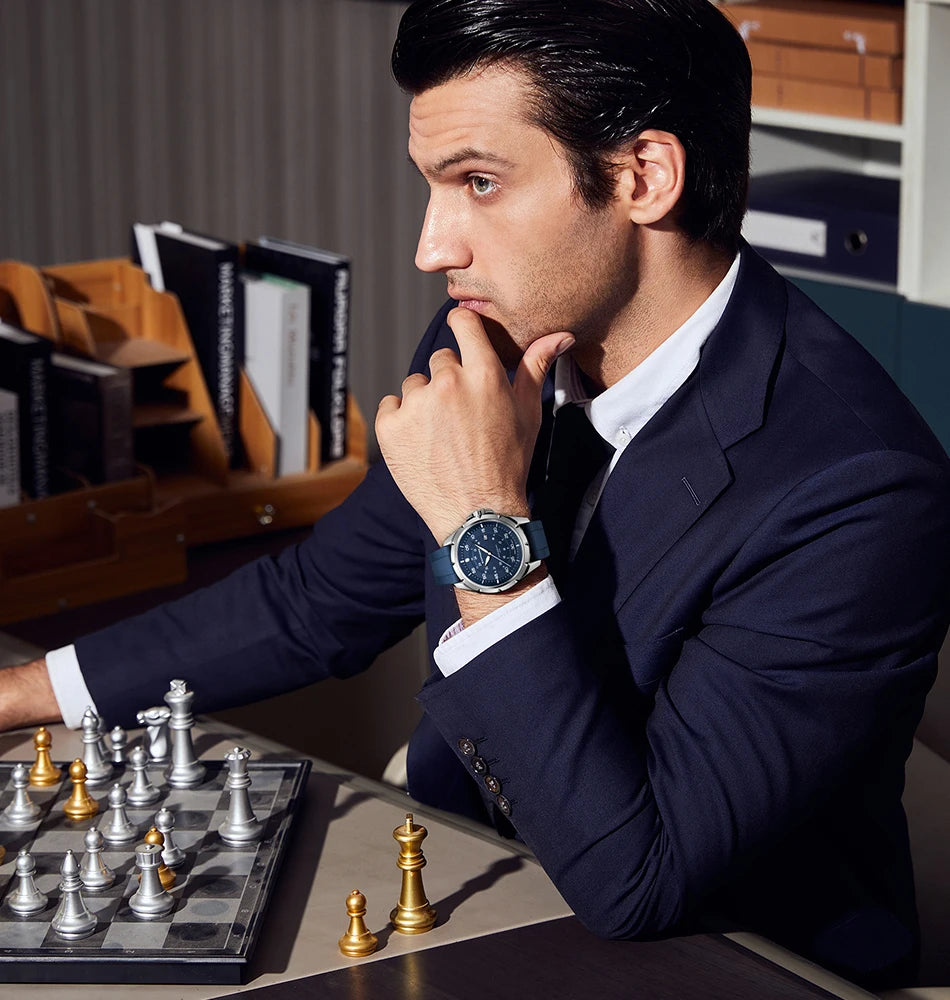 SAPPHERO herenhorloge – Luxe quartzhorloge, waterdicht tot 50 m, voorzien van een geïmporteerd uurwerk en een roestvrijstalen kast – Een ideaal cadeau-idee voor mannen.