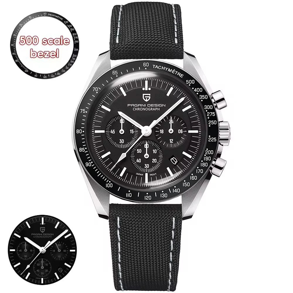 2026 New PAGANI DESIGN Golden Moon Mens Watches Luxury Quartz Watch Men Speed Sports Chronograph Man AR Sapphire Waterproof Gift