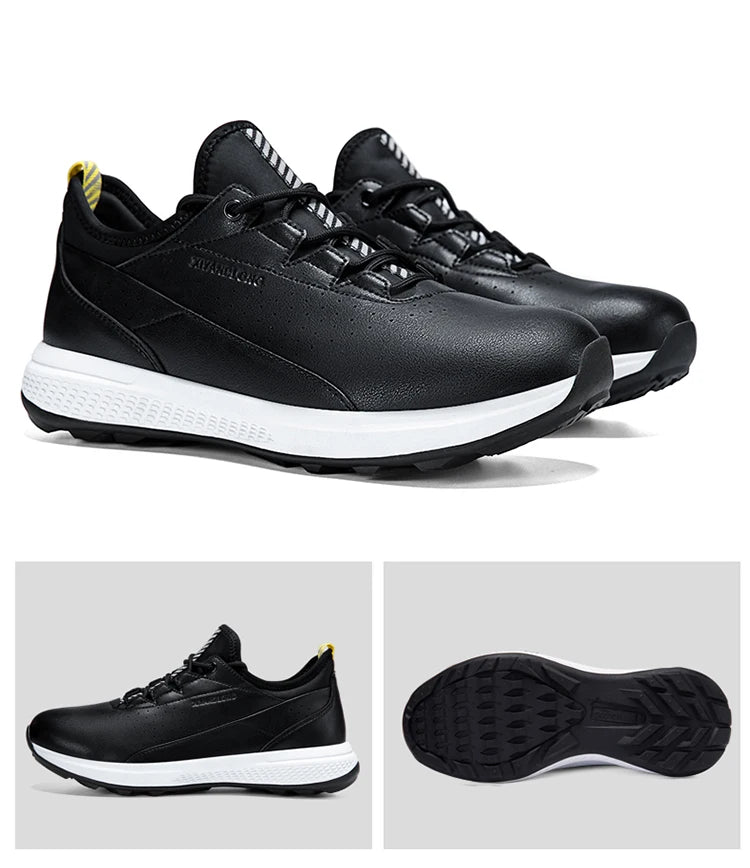 Zapatos deportivos de golf para hombre impermeables de cuero de alta calidad, zapatos deportivos para competición de golf, zapatos formales para campo de golf, zapatos de entrenamiento para hombre