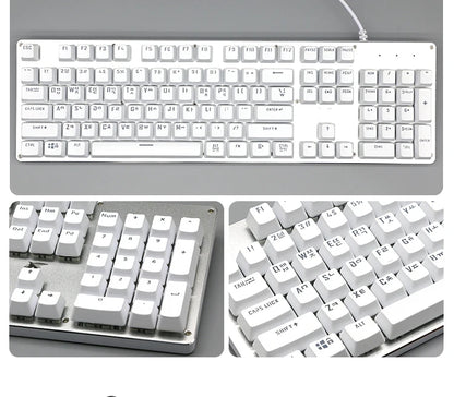 104 Tasten Koreanische, französische, russische, spanische und deutsche hintergrundbeleuchtete Tastenkappen für mechanische Tastaturen mit MX-Switches, OEM-Profil, ABS-Keycaps, DIY