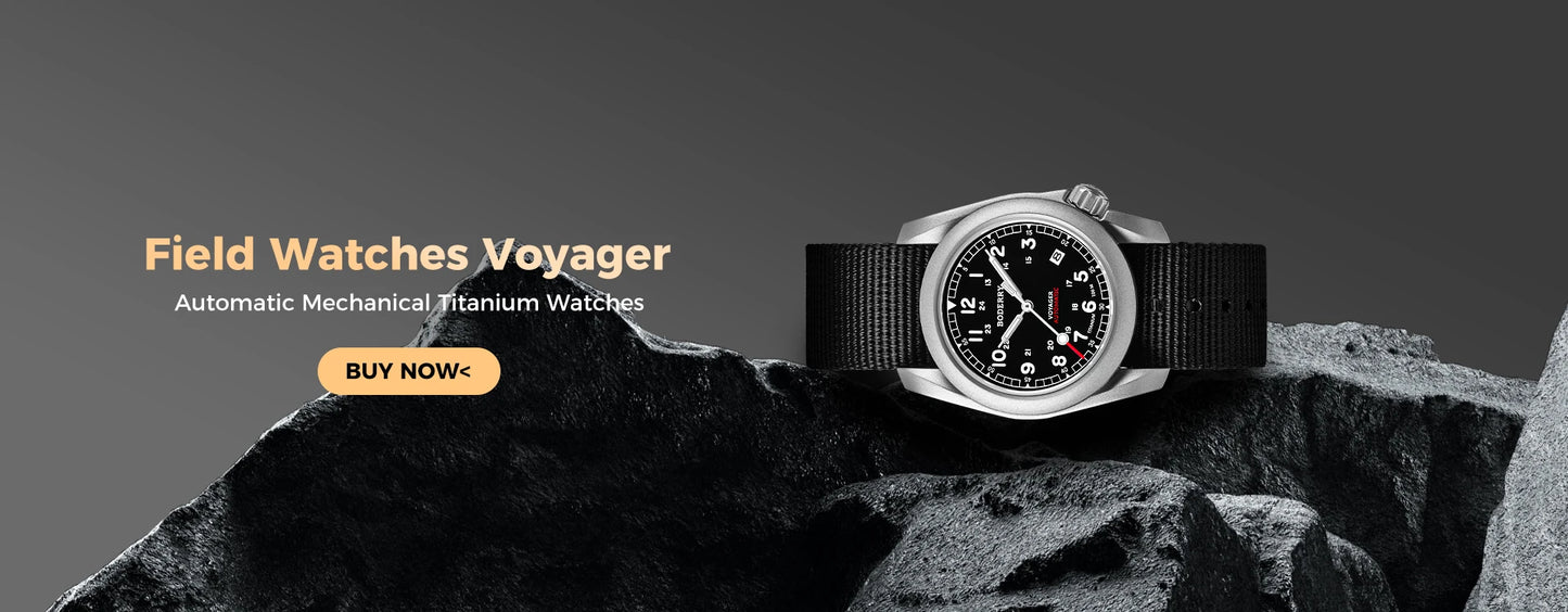 Boderry Field Watches Bronze Case Automatic Mechanical VOYAGER Watch Men's 100M Waterproof Clock Military Top Brand Wristwatch