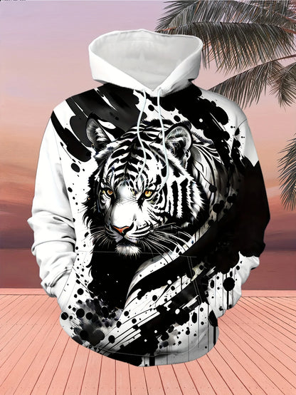 Graphisme « Loup » - Mode masculine - Imprimé 3D - Sweat à capuche outdoor - Streetwear - Sweats à capuche - Poche avant - Sweat à capuche de créateur
