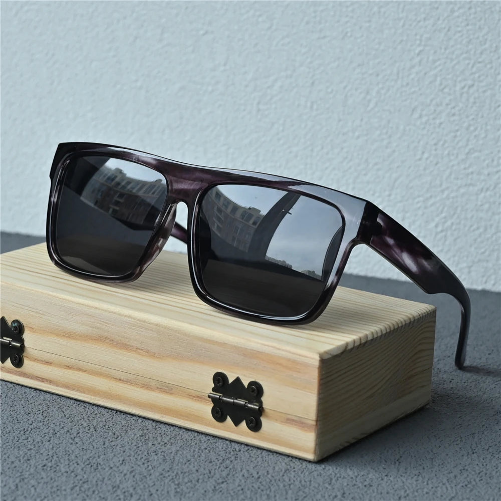 Vazrobe 165mm Oversized Black Polarized Sunglasses Men Large Huge Sun Glasses for Male Flat Top Steampunk Big Large Face