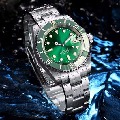 Reloj automático para hombre Miyota8215 resistente al agua 200m, reloj de buceo 40mm, movimiento mecánico, luminoso, correa Jubilee y hebilla Glide Lock
